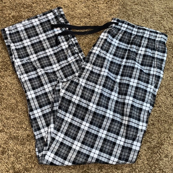 Hanes Pants Plaid Pj Pants Black White Poshmark